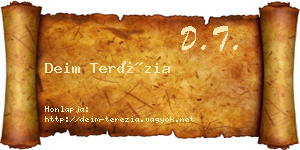 Deim Terézia névjegykártya